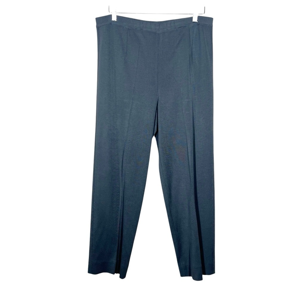 Ming Wang Womens Dark Gray Pull On Acrylic Straight Leg Pants Size 0X